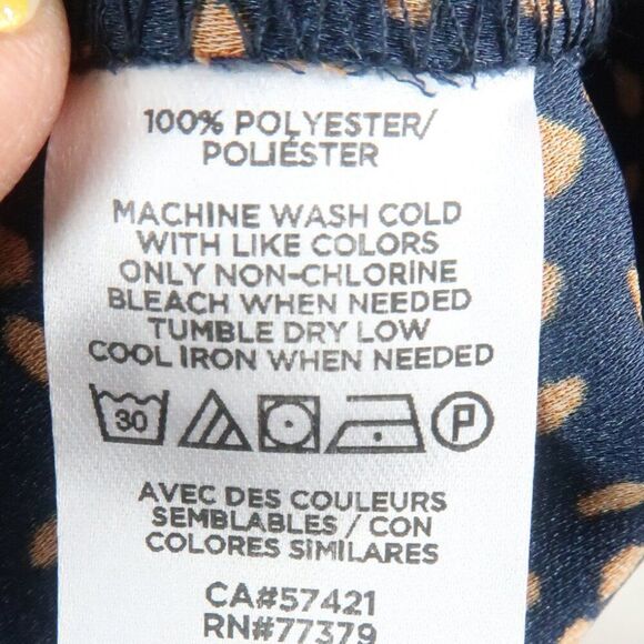 ANN TAYLOR FACTORY BLUE & ORANGE PRINT BUTTERFLY SLEEVE V NECK DRESS SIZE 4 - Picture 3 of 8